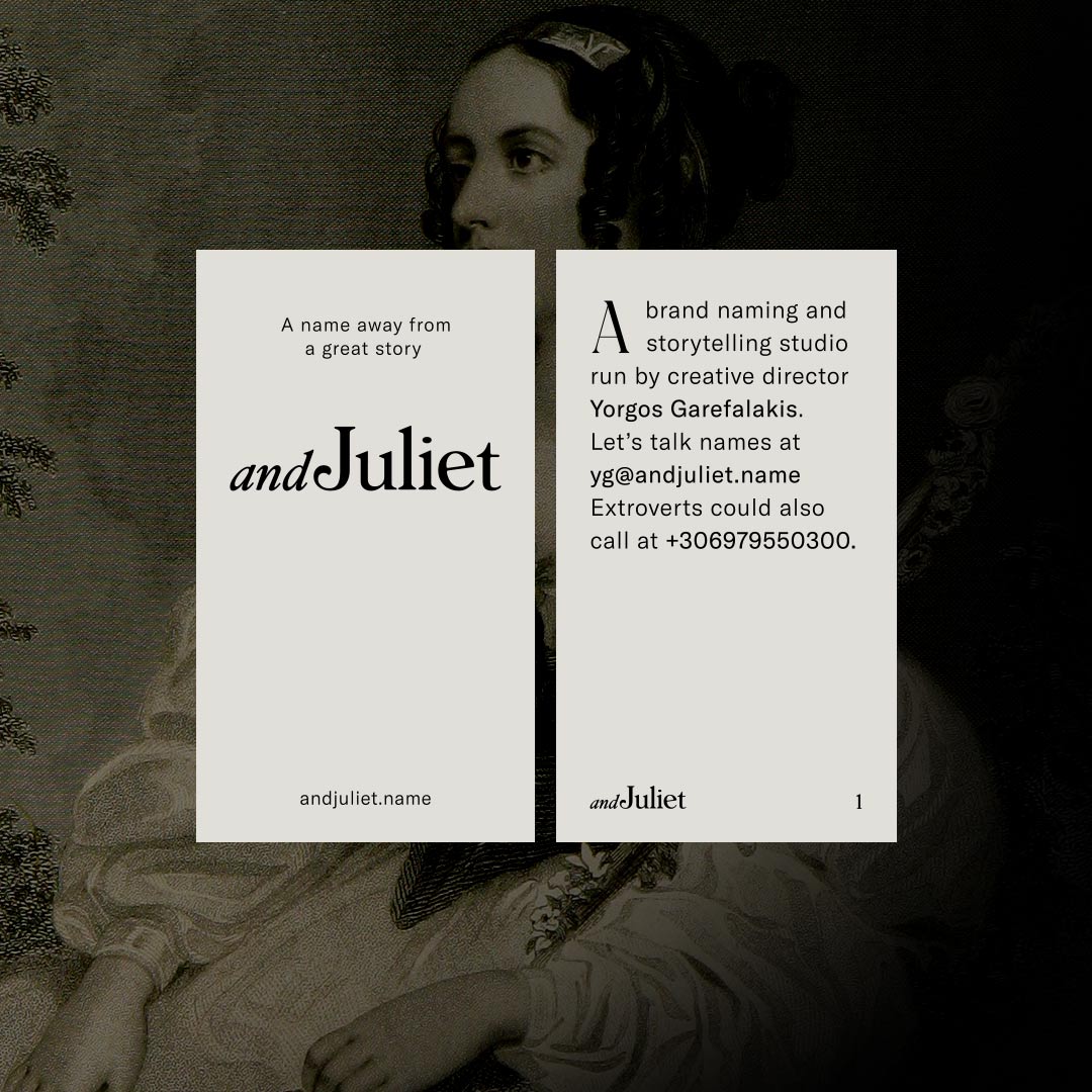 andjuliet brand naming studio, logo design web design and development